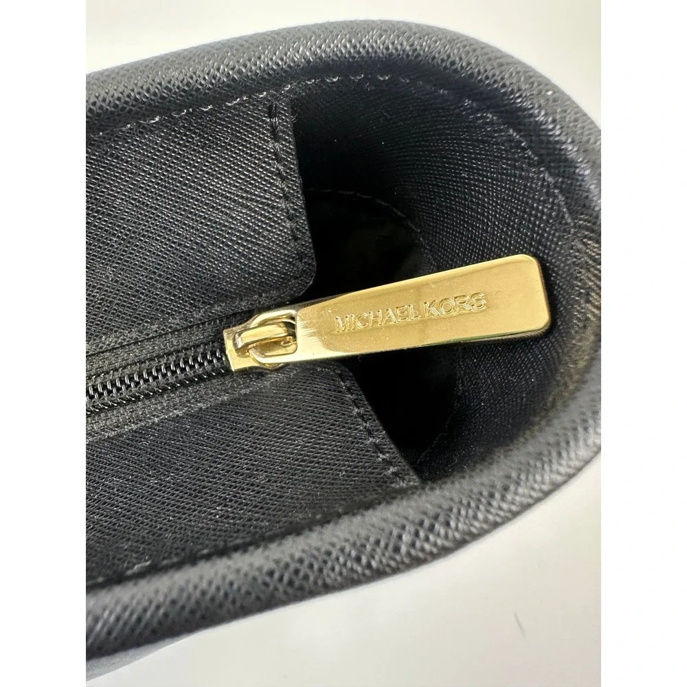 Michael Kors Jet Set Travel Tote Black Saffiano Leather Bag Large Zip 38F7GTVT3L
